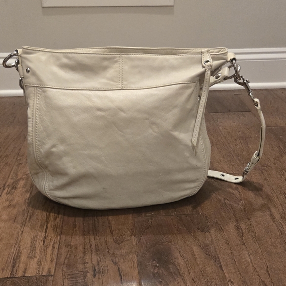 Coach Zoe Ivory Leather Hobo Bag, SilverTone Hardware, Detachable Shoulder Strap - Picture 11 of 16